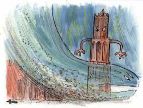 Illustratie van 't schrickelik tempeest' in Utrecht 1674